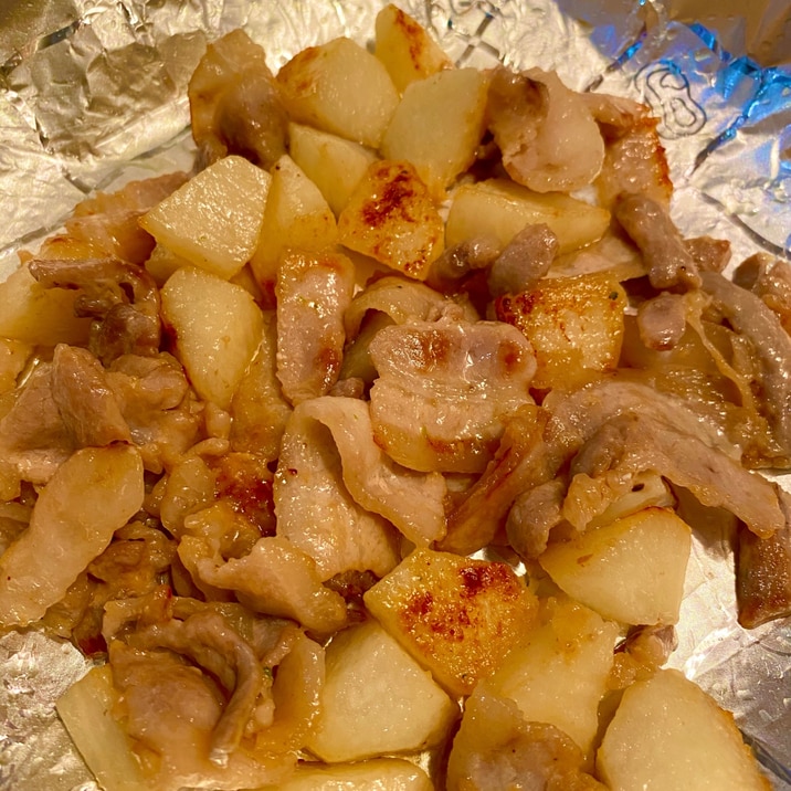 豚バラと長芋の味噌バター炒め